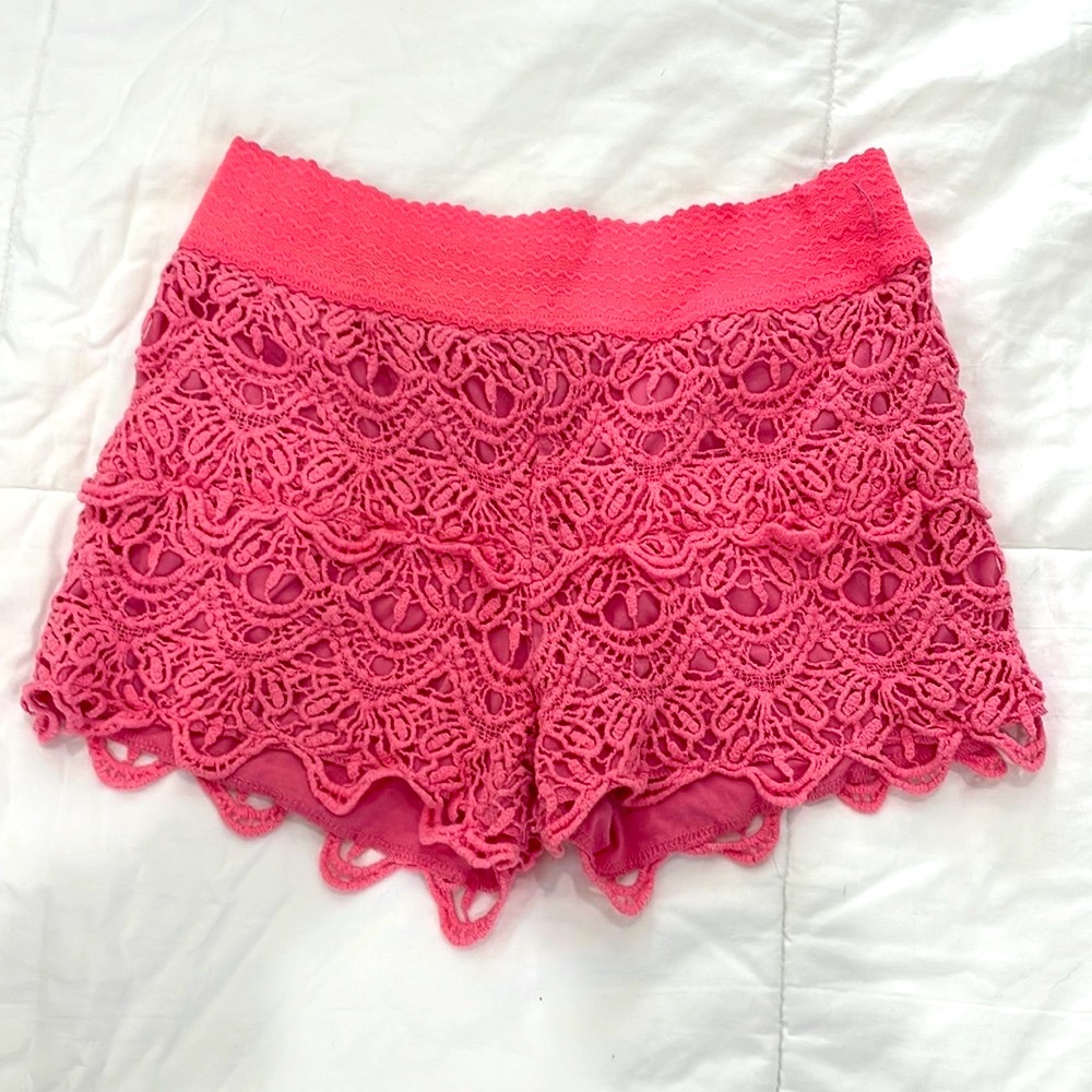 🤩 BCBG girls boho lace shorts sz Medium 8 - 10